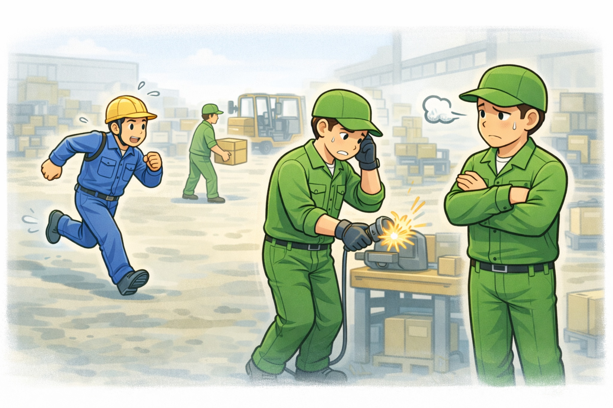 人が呼びに行く・声をかける運用では伝達に限界があるイメージ