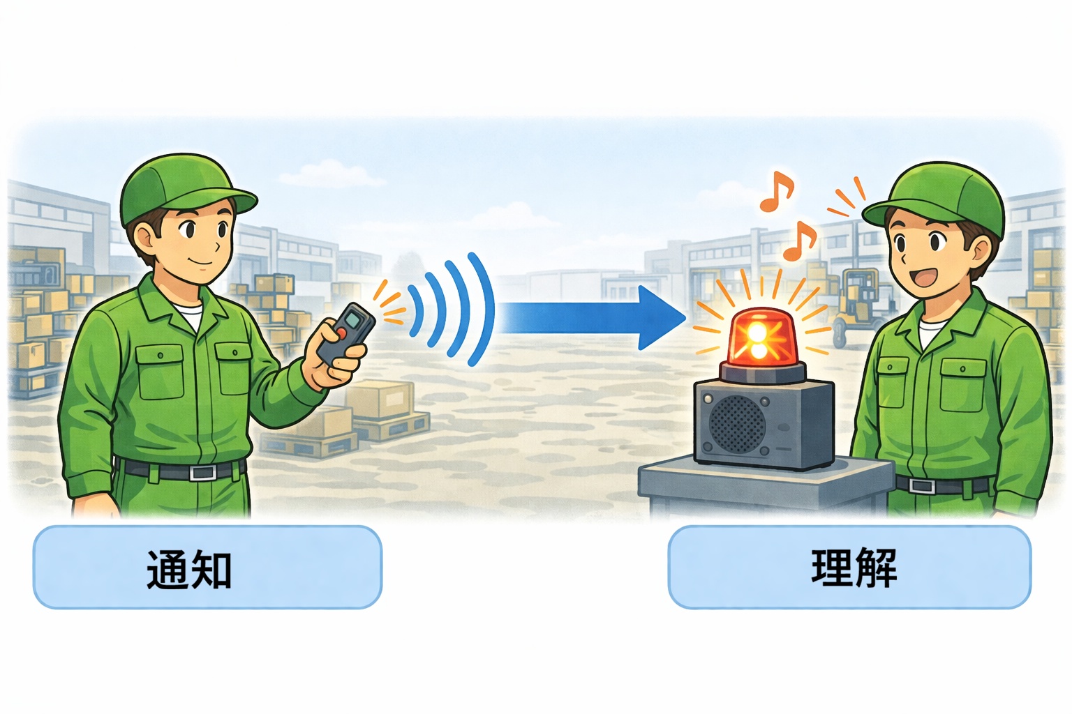 通知と理解を分けて考えるイメージ