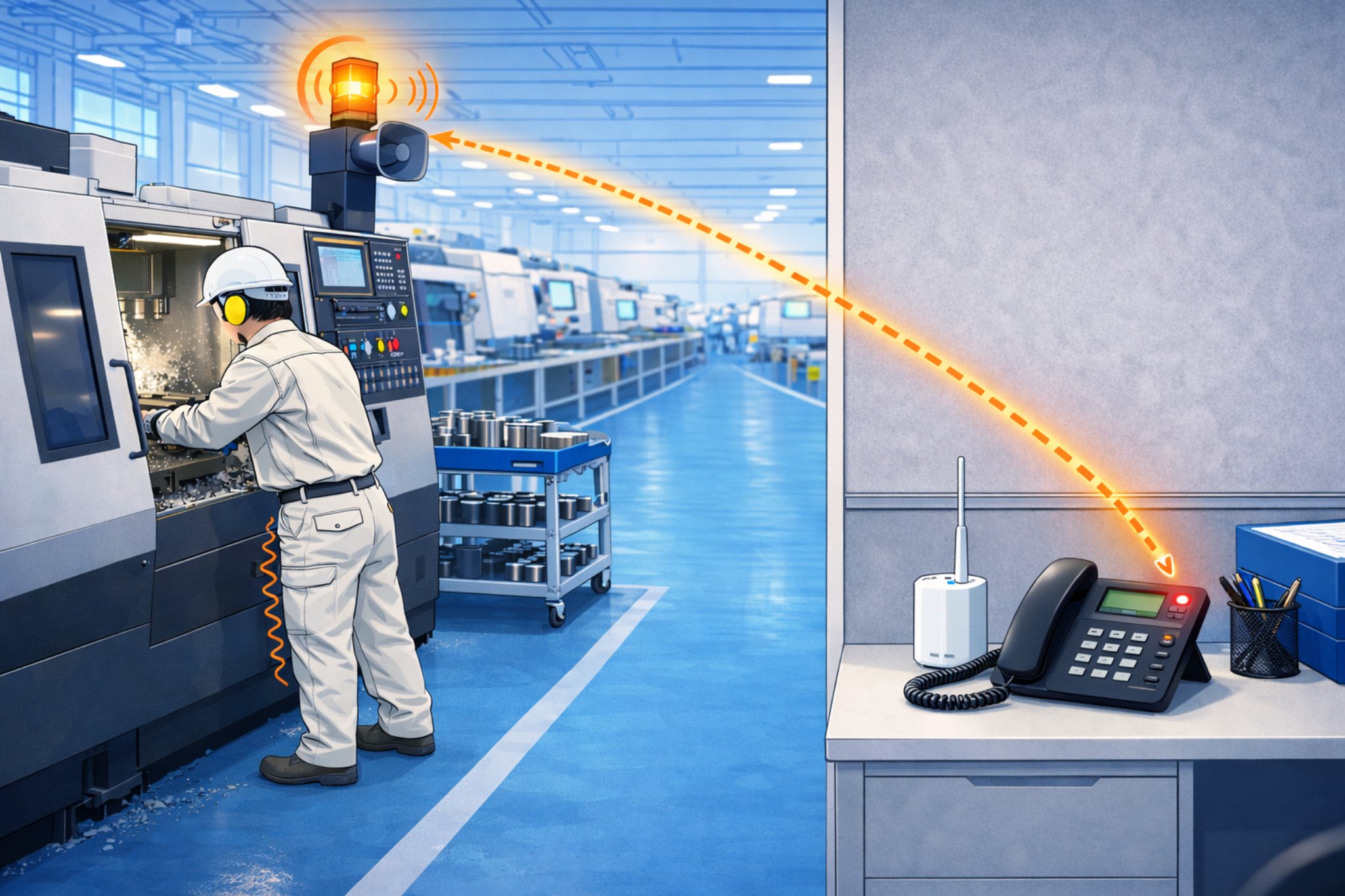 無線と回転灯の組み合わせが有効なイメージ