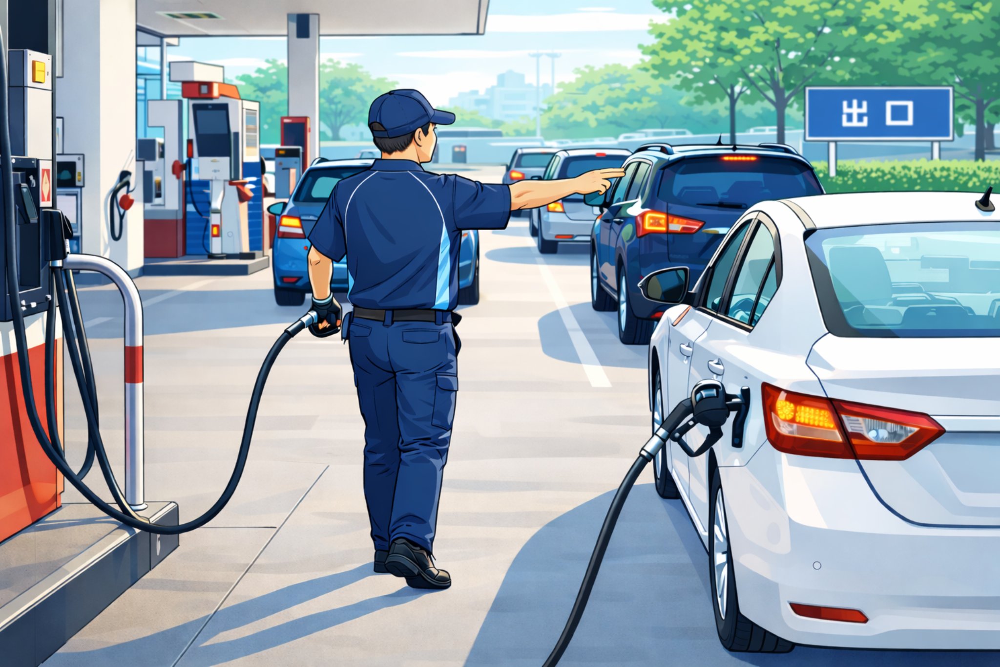 屋外や接客を伴い、電話から離れやすい現場（ガソリンスタンドなど）