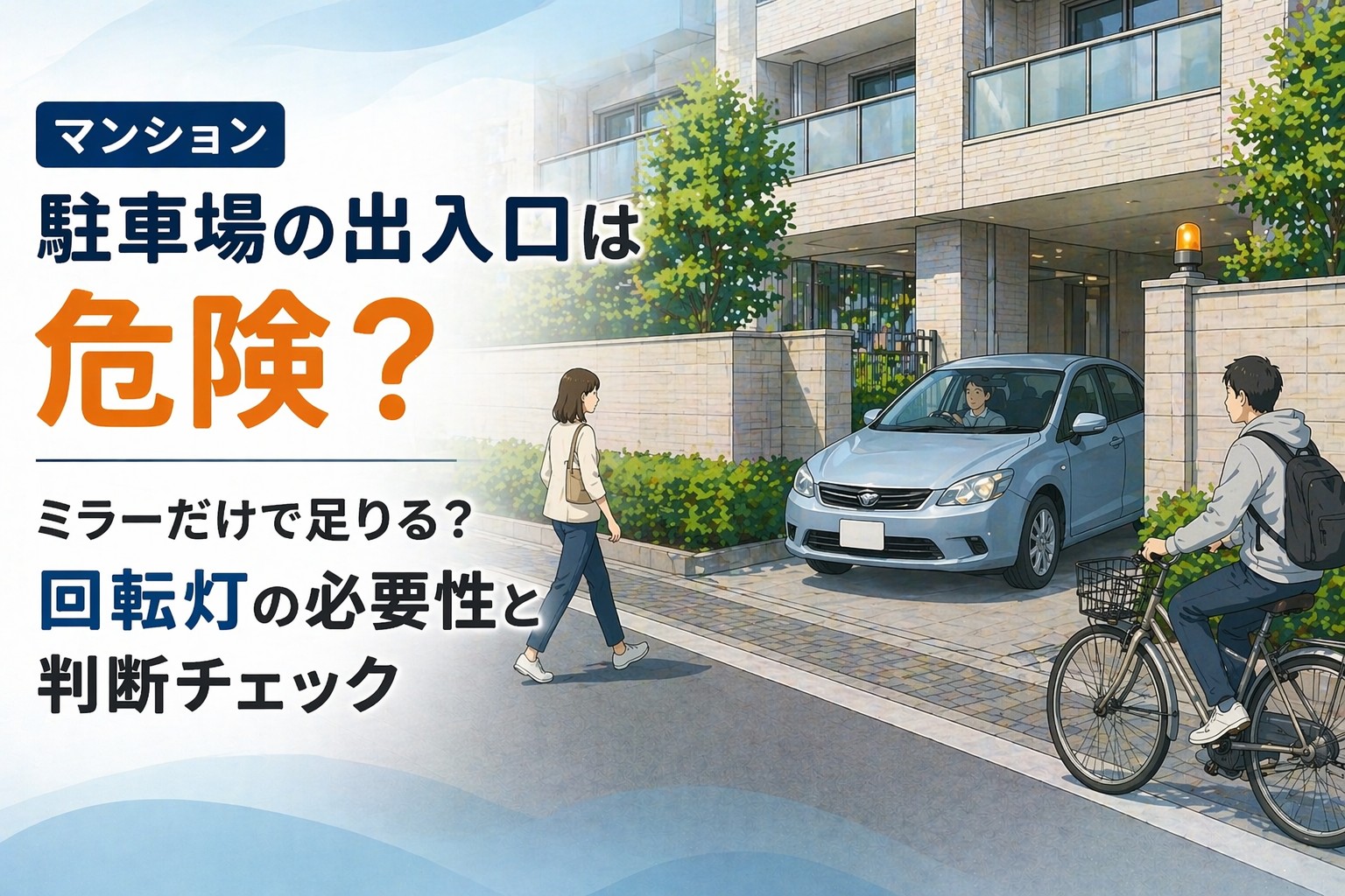マンション駐車場出入口の安全対策