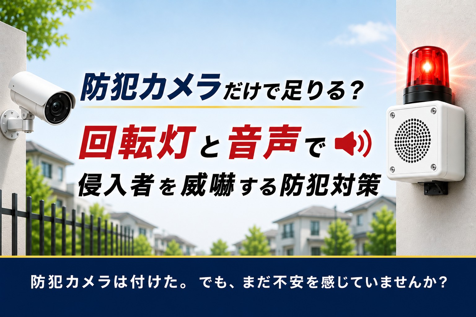 防犯カメラだけで足りる？回転灯と音声で侵入者を威嚇する防犯対策