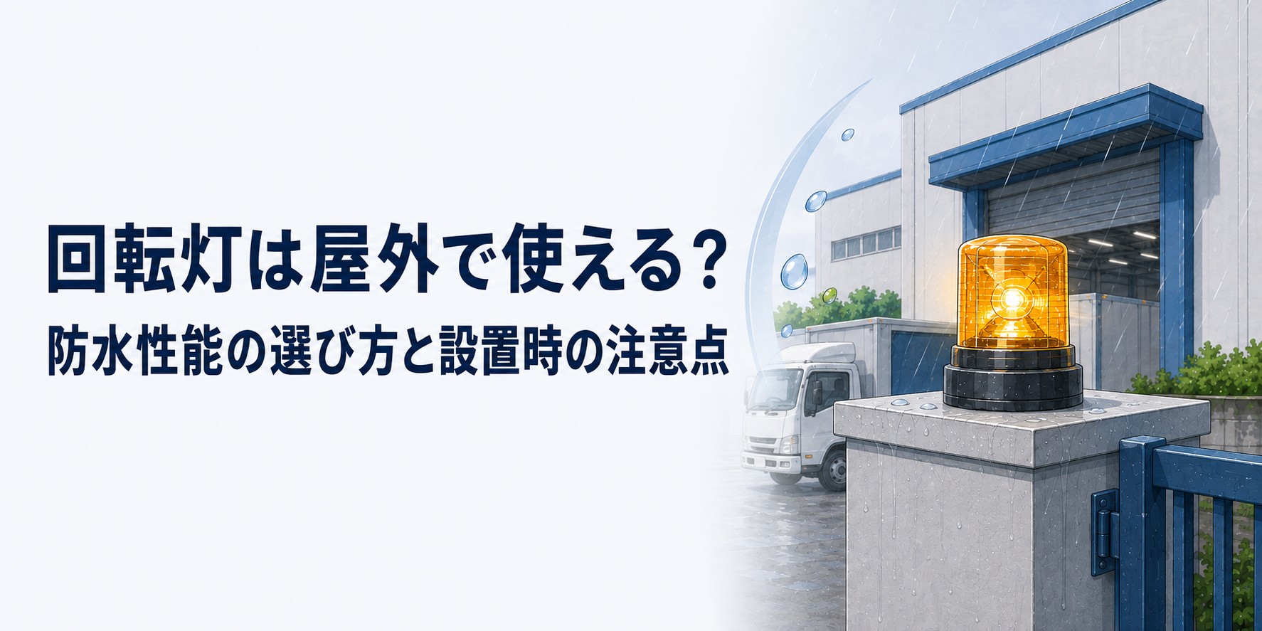回転灯は屋外で使える？ 防水性能の選び方と設置時の注意点