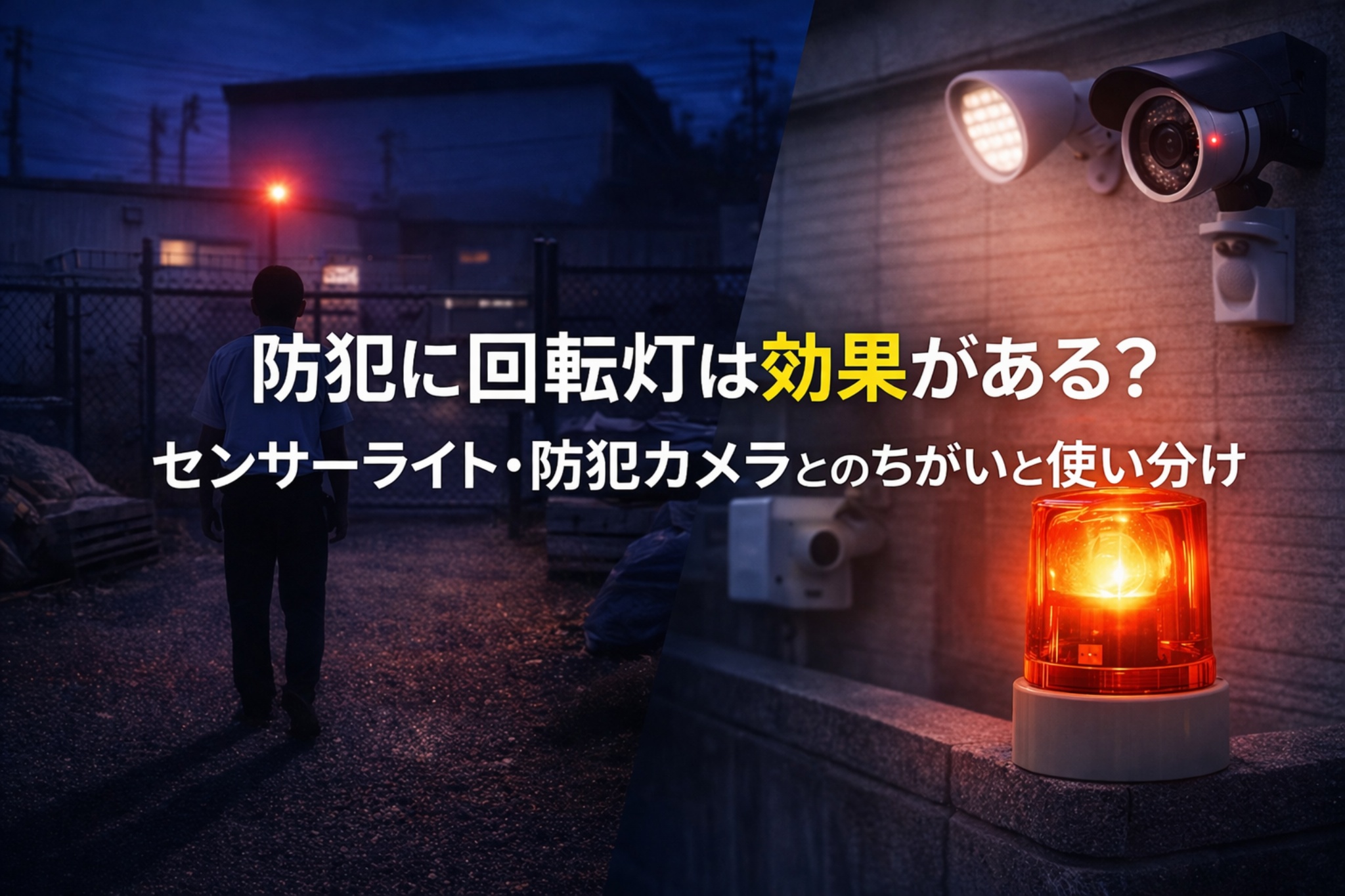 防犯に回転灯は効果がある？ センサーライト・防犯カメラとの違いと最適な使い方