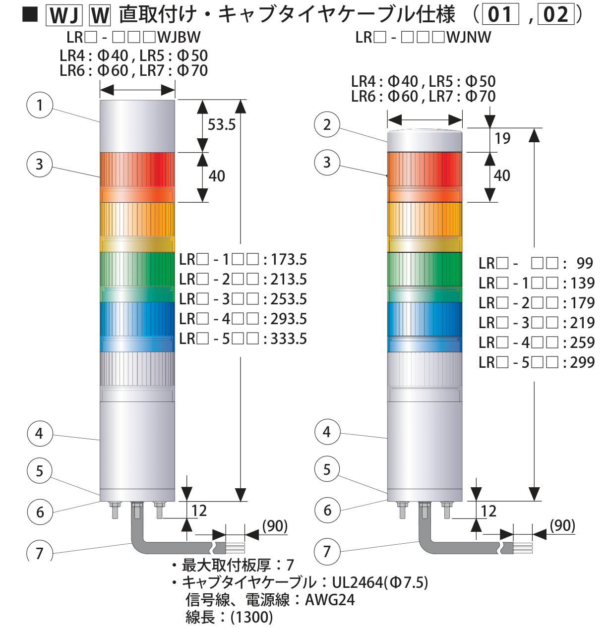LR5-01WJNW 寸法図