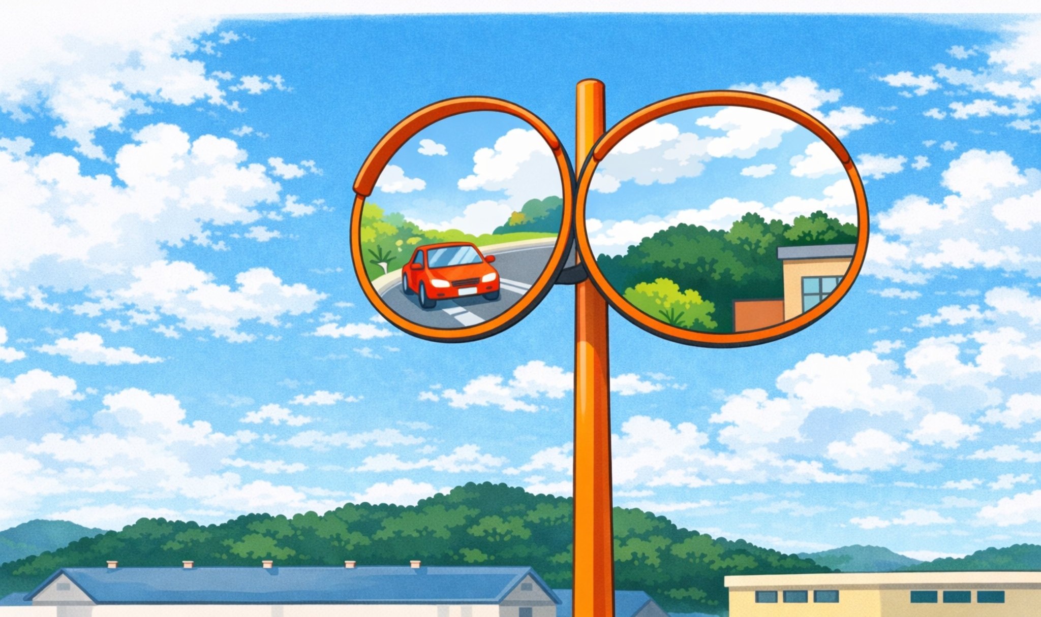 カーブミラーや看板だけでは防ぎきれないケース