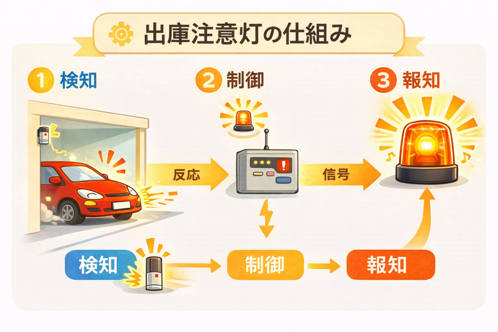出庫注意灯の動作イメージ